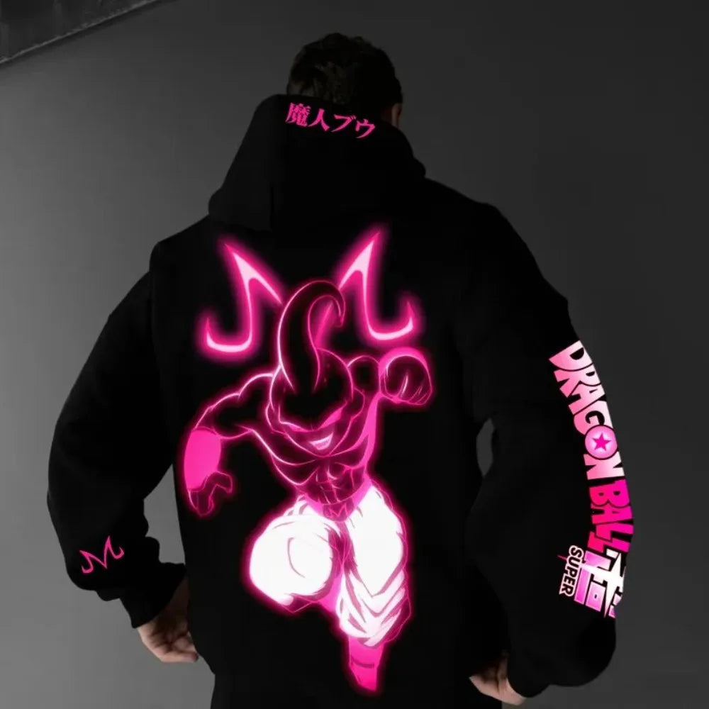Dragon Ball Men's Hoodie Majin Buu Japan Anime Summer Boy Children's Sweater Y2k Harajuku Oversize Long Sleeve Parent-Child Wear