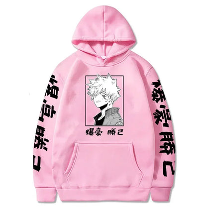 Anime Figure My Hero Academia Katsuki Bakugo Hoodies Men's Women Japanese Style Anime Sweatshirt Funny Harajuku Casual Pullovers