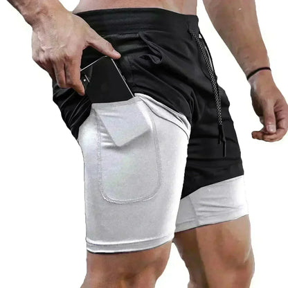 Naruto Anime New Sports 2-in-1 Shorts 2025 Men and Women Summer Gym Training Sweat-absorbing Breathable Fake Two-piece Shorts