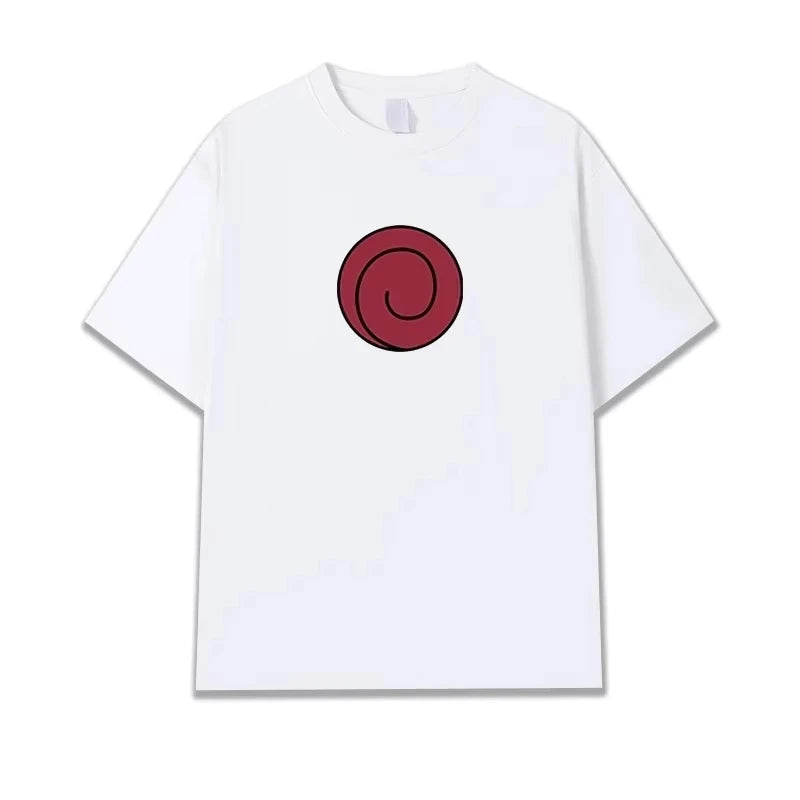 New Trendy T-shirt  Selling Vortex Naruto Sasuke Pure Cotton Men's and Women's  Short Sleeved Shirt 2026 New Summer