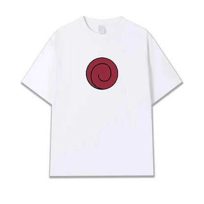 New Trendy T-shirt  Selling Vortex Naruto Sasuke Pure Cotton Men's and Women's  Short Sleeved Shirt 2026 New Summer