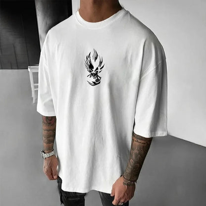 Dragon Ball Summer Men's T-Shirt Japanese Anime Vegeta Autumn Inside Boy Children Parent-Child Personality Trend Short Sleeve