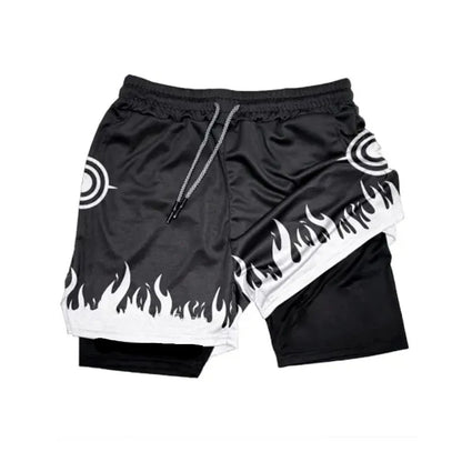Anime Performance Shorts Men Women 2 In 1 Gym Shorts Manga 3D Print Mesh Quick Dry Sports Short Pants Summer Fitness Workout
