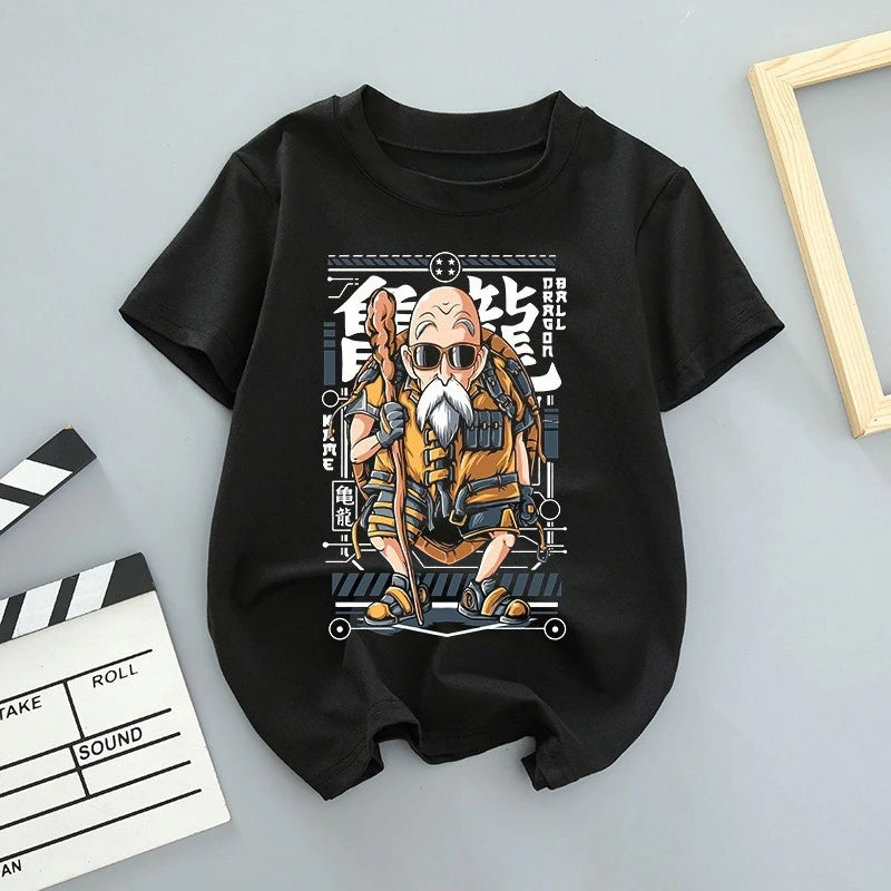 Dragon Ball GOKU Bulma Anime Printed T-shirt Men's and Women's Short Sleeves 2025 Summer American Loose Cotton T-shirt