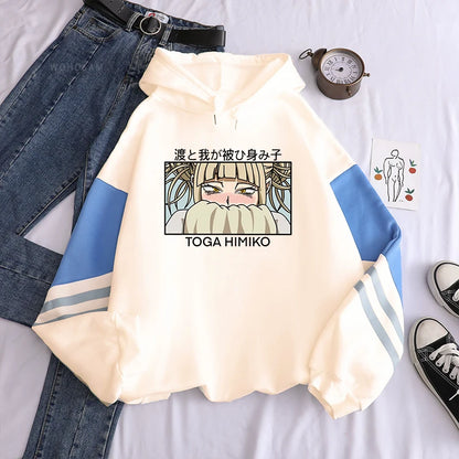 My Hero Academia Anime Kawaii Cartoon Graphics Himiko Toga Hoodies Men Women Long Sleeve Patchwork Boys/girls Hoodie Sweatshirts
