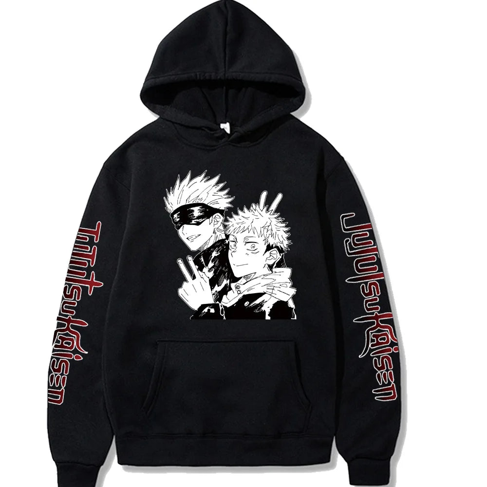 Jujutsu Kaisen Satoru Gojo Spell Return Hooded Fleece Shirt Men's Sweater Autumn and Winter New Men's and Women's Hoodies