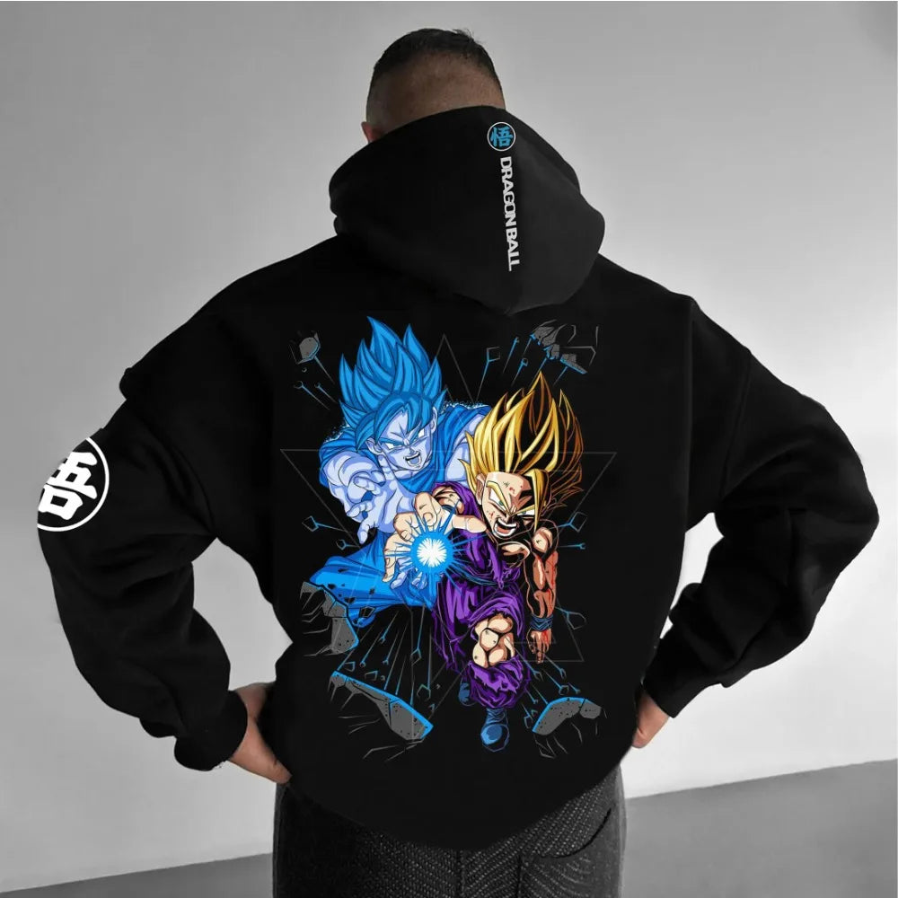 Dragon Ball Men's Hoodie Sweater Goku Gohan Japan Anime Summer Autumn New Boys Children's Long Sleeve Oversize Parent-Child Wear