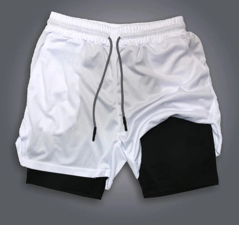 One Piece Men's Shorts Double Layer 2-in-1 Shorts Roronoa Zoro Japanese Anime Summer and Autumn Fake Two-piece Printed Pants