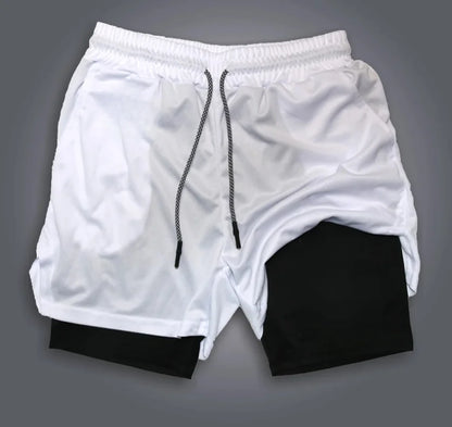 One Piece Men's Shorts Double Layer 2-in-1 Shorts Roronoa Zoro Japanese Anime Summer and Autumn Fake Two-piece Printed Pants