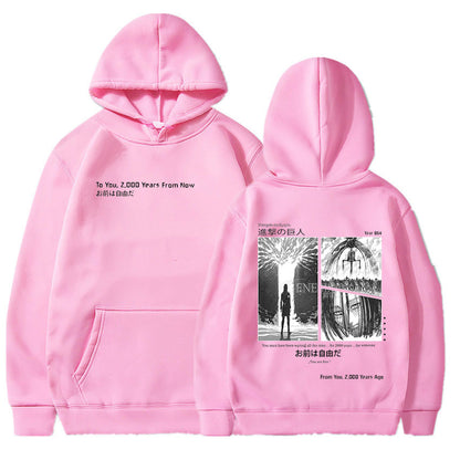 Anime Attack on Titan Hoodies Shingeki No Kyojin Season 4 Final Rumbling Eren Yaeger Oversized Hooded Sweatshirts Streetwear
