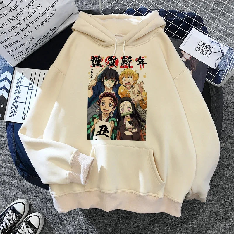 New Kimetsu No Yaiba Sweatshirt Manga Demon Slayer Hoodies Harajuku Anime Japanese Kawaii Hoodie Cartoon Tanjiro Kamado Nezuko