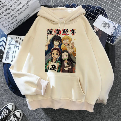 New Kimetsu No Yaiba Sweatshirt Manga Demon Slayer Hoodies Harajuku Anime Japanese Kawaii Hoodie Cartoon Tanjiro Kamado Nezuko