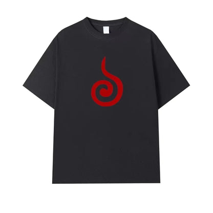 New Trendy T-shirt  Selling Vortex Naruto Sasuke Pure Cotton Men's and Women's  Short Sleeved Shirt 2026 New Summer