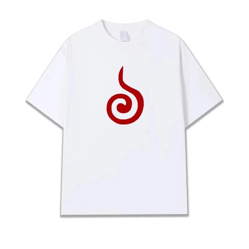 New Trendy T-shirt  Selling Vortex Naruto Sasuke Pure Cotton Men's and Women's  Short Sleeved Shirt 2026 New Summer