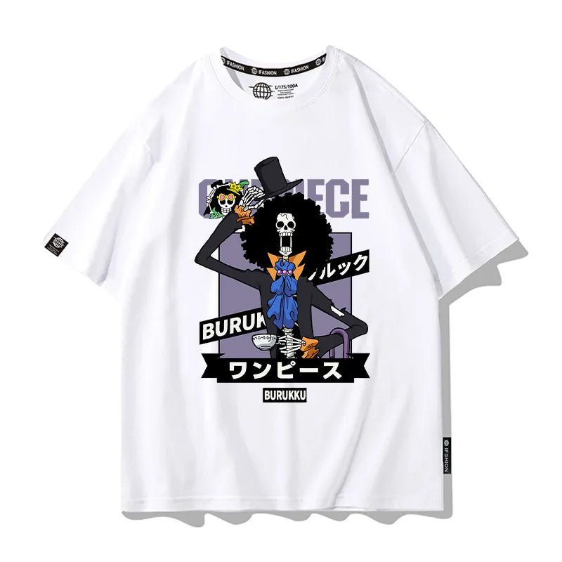 One Piece Short Sleeved T-shirt Men's Summer Nikalufei Aesolon Anime Cotton Summer Loose T-shirt Men's and Women's Half Sleeve
