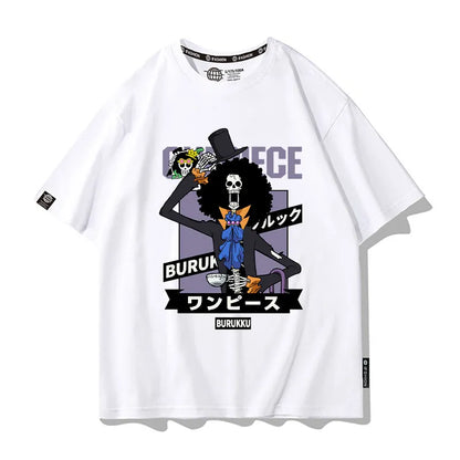 One Piece Short Sleeved T-shirt Men's Summer Nikalufei Aesolon Anime Cotton Summer Loose T-shirt Men's and Women's Half Sleeve
