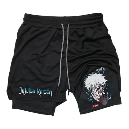 Jujutsu Kaisen Summer Shorts Man Anime Printed Sports Women's Breathable Quick-drying Casual Two-in-one Sports Running Pant 2025