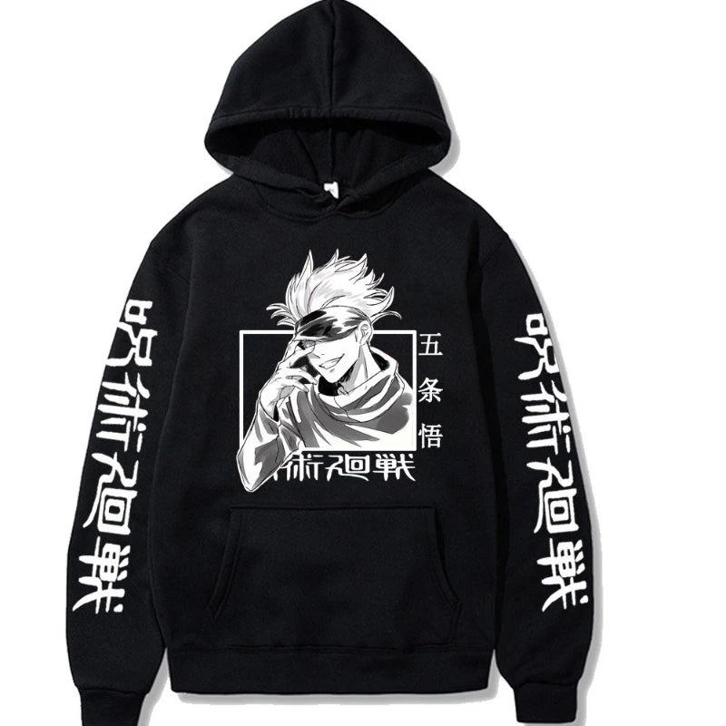 Jujutsu Kaisen Satoru Gojo Spell Return Hooded Fleece Shirt Men's Sweater Autumn and Winter New Men's and Women's Hoodies