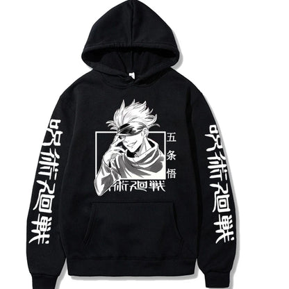 Jujutsu Kaisen Satoru Gojo Spell Return Hooded Fleece Shirt Men's Sweater Autumn and Winter New Men's and Women's Hoodies