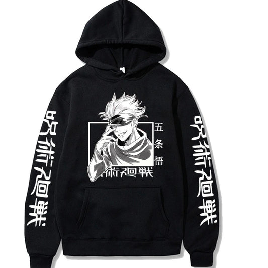 Jujutsu Kaisen Satoru Gojo Spell Return Hooded Fleece Shirt Men's Sweater Autumn and Winter New Men's and Women's Hoodies