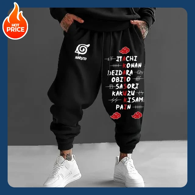 Naruto Japanese Classic Animation Sasuke Peripheral Pure Cotton Loose Trousers Autumn Men's and Women's Sports Leggings