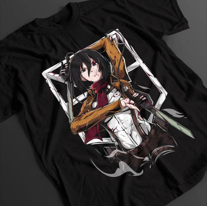 Attack on Titan Shirt Mikasa Ackerman T-shirt  AOT T-shirt  Anime Upper Garment Comfortable and Breathable T-shirt 2026 Summer