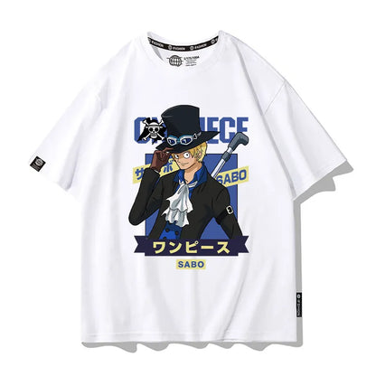 One Piece Short Sleeved T-shirt Men's Summer Nikalufei Aesolon Anime Cotton Summer Loose T-shirt Men's and Women's Half Sleeve