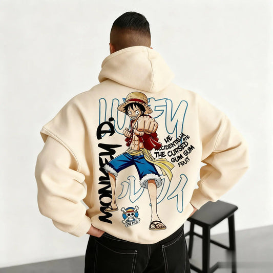 One Piece Anime Print Hoodie Men Women Graphic Pullover Casual Streetwear Sweatshirt Monkey D Luffy Print Jacket Spring Autumn