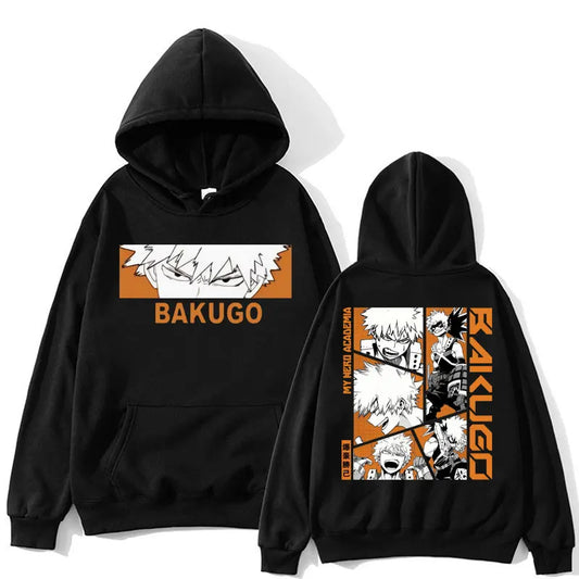Japan Anime My Hero Academia Hoodie Bakugou Katsuki Trend Harajuku Manga Long Sleeve Men Women Fleece Loose Pullover Streetwear