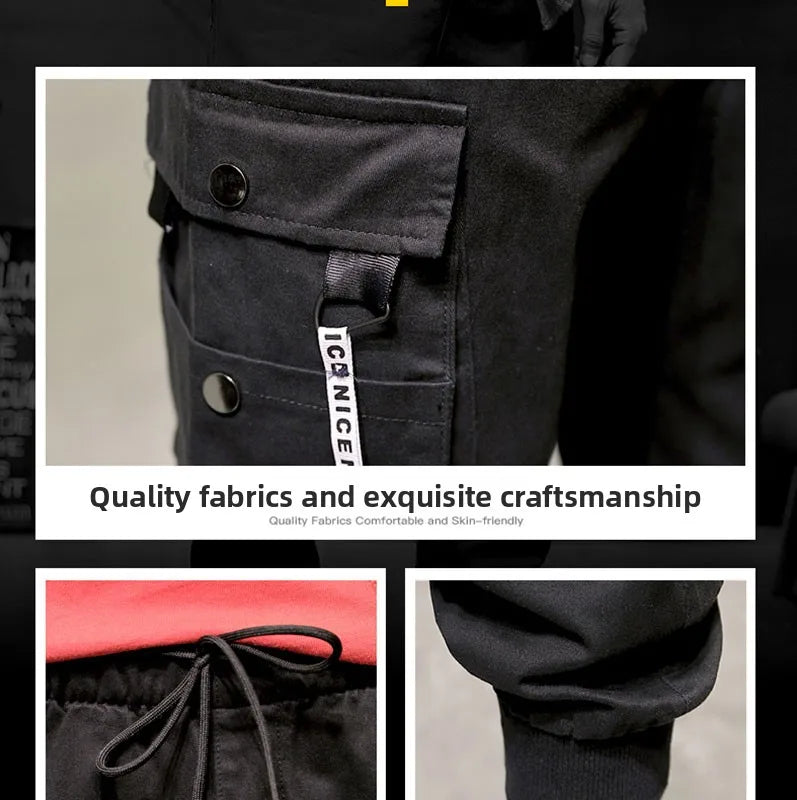 Atta on Titan Workwear Pants Casual Sports Long Trousers Elastic Waist Cotton Polyester Blend Spring Autumn Youth Faion