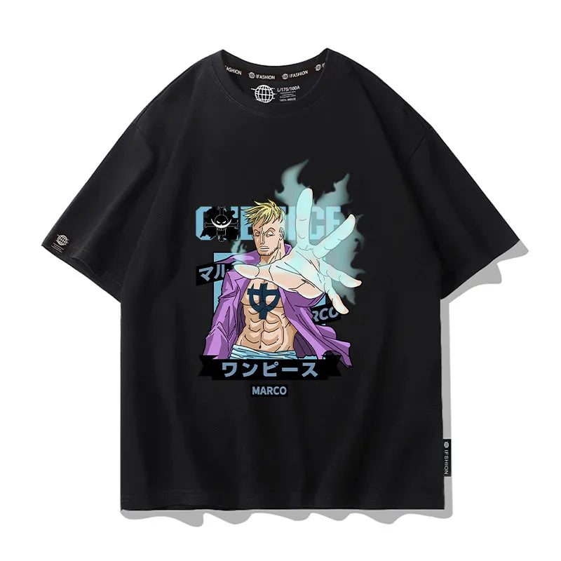 One Piece Short Sleeved T-shirt Men's Summer Nikalufei Aesolon Anime Cotton Summer Loose T-shirt Men's and Women's Half Sleeve