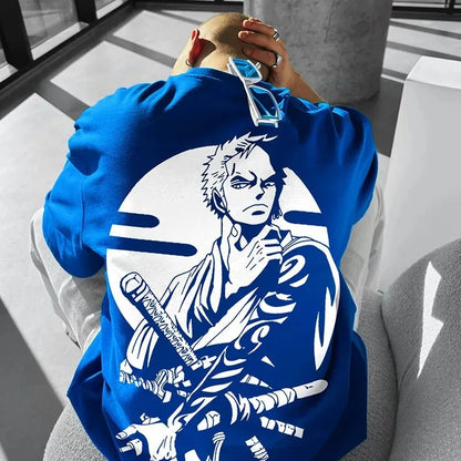 2026 Japanese ONE PIECE Anime Cool Peripheral Short Sleeved Men's Summer Academy Style Round Neck T-shirt Top Fashionable