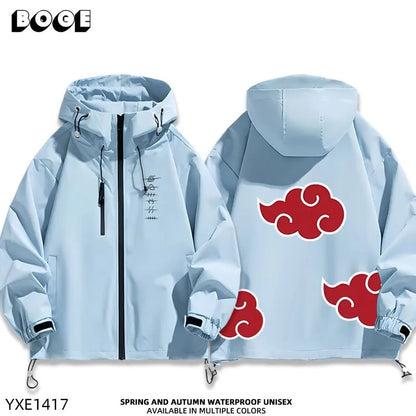 Naruto Akatsuki anime cartoon cute windbreaker anime style for boys and girls couples spring and autumn hooded coat jacket gift