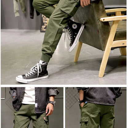 Atta on Titan Workwear Pants Casual Sports Long Trousers Elastic Waist Cotton Polyester Blend Spring Autumn Youth Faion