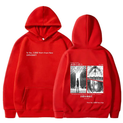 Anime Attack on Titan Hoodies Shingeki No Kyojin Season 4 Final Rumbling Eren Yaeger Oversized Hooded Sweatshirts Streetwear