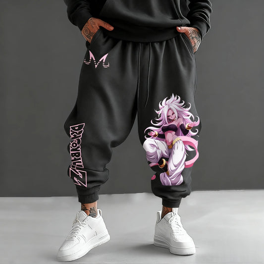 Dragon Ball Z Android 21 Mens Sweatpants Anime Jogger Pants Loose Streetwear Casual Japanese Cartoon Printed Hip Hop Trousers