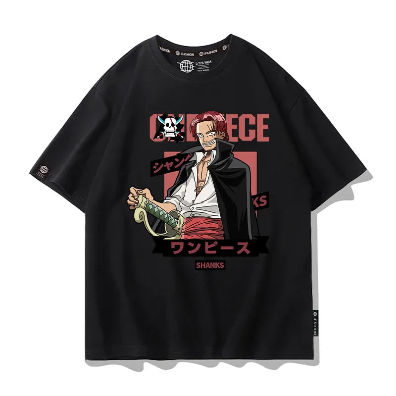 One Piece Short Sleeved T-shirt Men's Summer Nikalufei Aesolon Anime Cotton Summer Loose T-shirt Men's and Women's Half Sleeve