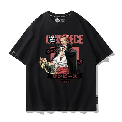 One Piece Short Sleeved T-shirt Men's Summer Nikalufei Aesolon Anime Cotton Summer Loose T-shirt Men's and Women's Half Sleeve