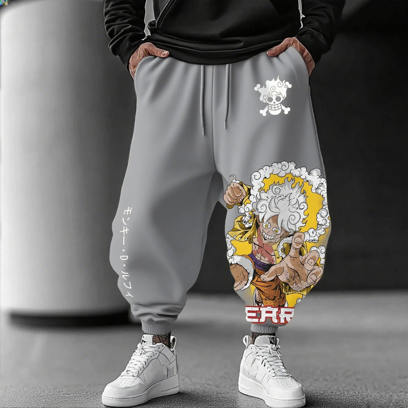 One Piece Luffy Gear 5 Nika Men's Pants Anime Print Streetwear Casual Gym Sports Trousers Hiphop Sweatpants Spring Autumn Trendy
