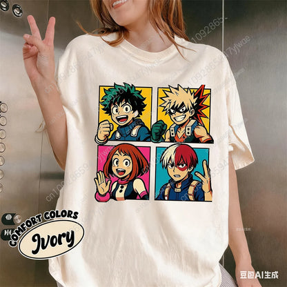My Hero Academia T-Shirt Deku Bakugo & Todoroki Graphic T-Shirt