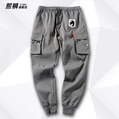 Atta on Titan Workwear Pants Casual Sports Long Trousers Elastic Waist Cotton Polyester Blend Spring Autumn Youth Faion