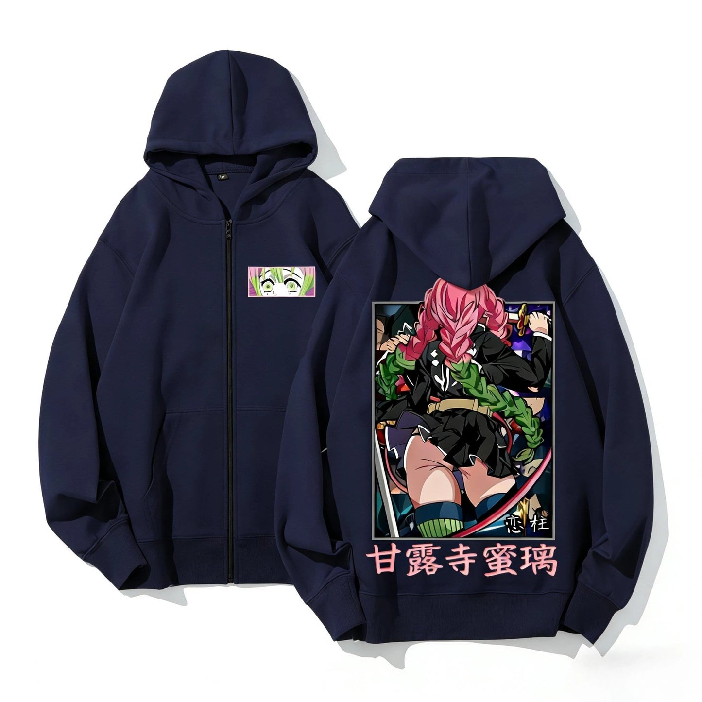 Demon Slayer Anime Hoodie Sweatshirt Zip Up Jacket Men Women Casual Tops Streetwear Kanroji Mitsuri Print Pullover 2026 Winter