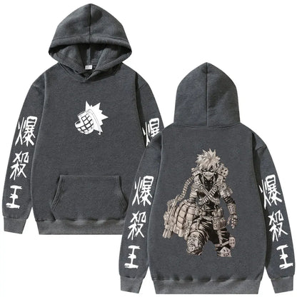 Anime My Hero Academia Bakugou Katsuki Merch Hoodie Men Women Fashion Vintage Hooded Sweatshirt Male Manga Cosplay Streetwear