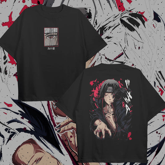 Naruto Itachi Uchiha T-Shirt Men Summer Anime Sharingan Crow Graphic Tee Japanese Manga Streetwear Short Sleeve Top
