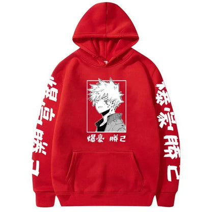 Anime Figure My Hero Academia Katsuki Bakugo Hoodies Men's Women Japanese Style Anime Sweatshirt Funny Harajuku Casual Pullovers