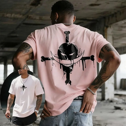 ONE PIECE Animation Derivatives White Beard Printed Short Sleeve T-Shirt Men's and Women's 2025 Summer Fashion Casual Cotton Top