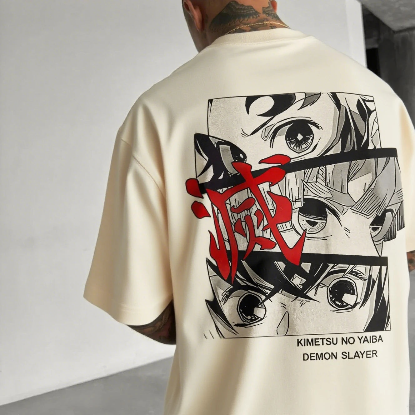 Oversized Men's T-shirt Demon Slayer Anime Print Summer trendy Women Short Sleeve Graphic Tee Streetwear Casual Tops Y2k Clothes
