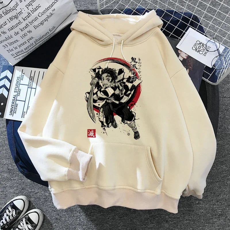 New Kimetsu No Yaiba Sweatshirt Manga Demon Slayer Hoodies Harajuku Anime Japanese Kawaii Hoodie Cartoon Tanjiro Kamado Nezuko