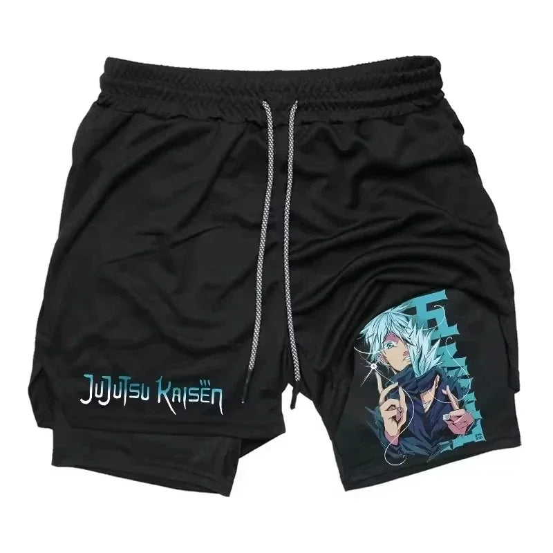 Jujutsu Kaisen Summer Shorts Man Anime Printed Sports Women's Breathable Quick-drying Casual Two-in-one Sports Running Pant 2025
