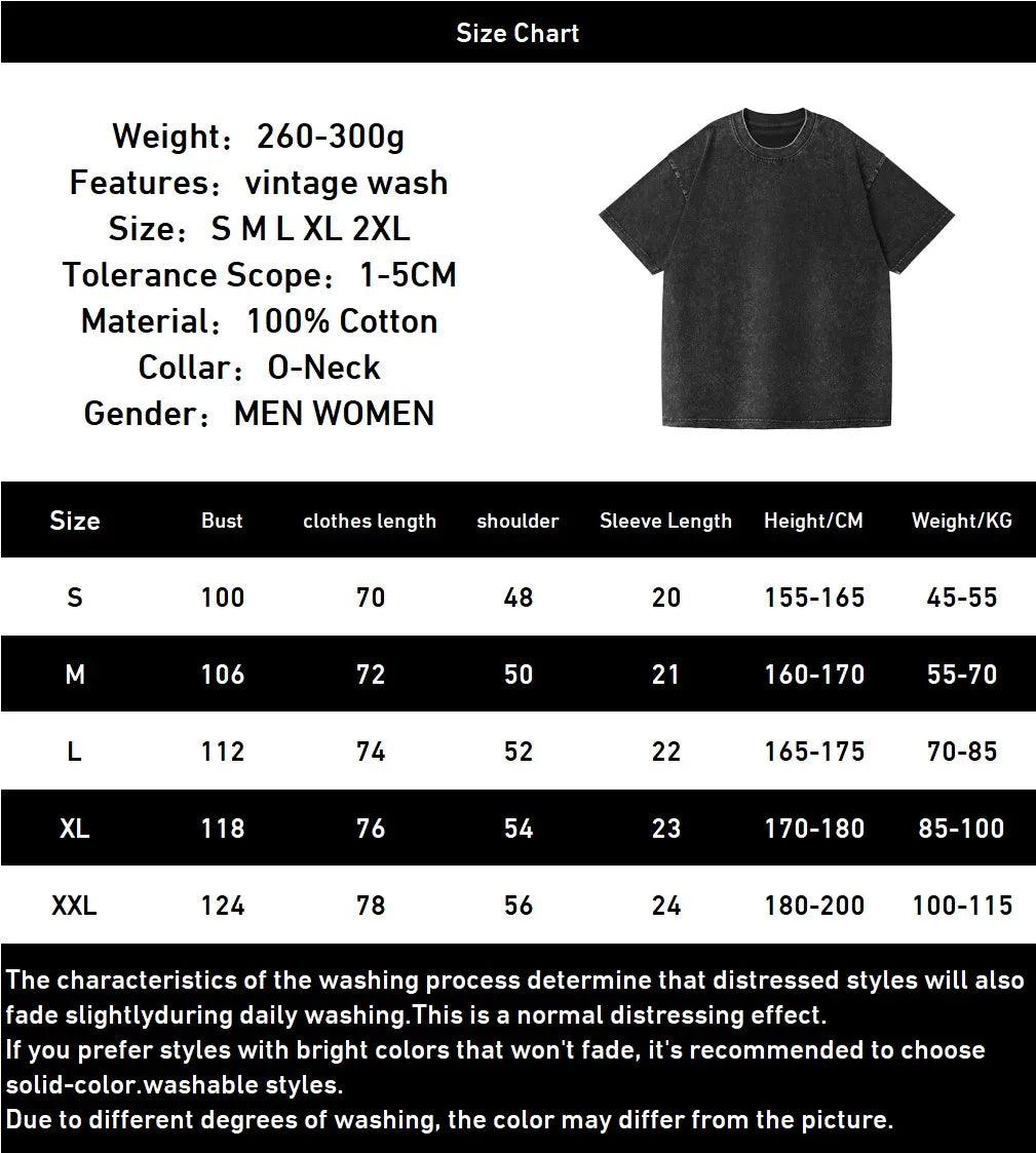 Harajuku Fashion Y2k Jujutsu Kaisen T-shirt Men's Clothing Anime Gojo Satoru Washed T Shirt Short Sleeve Cotton Loose Tees Tops